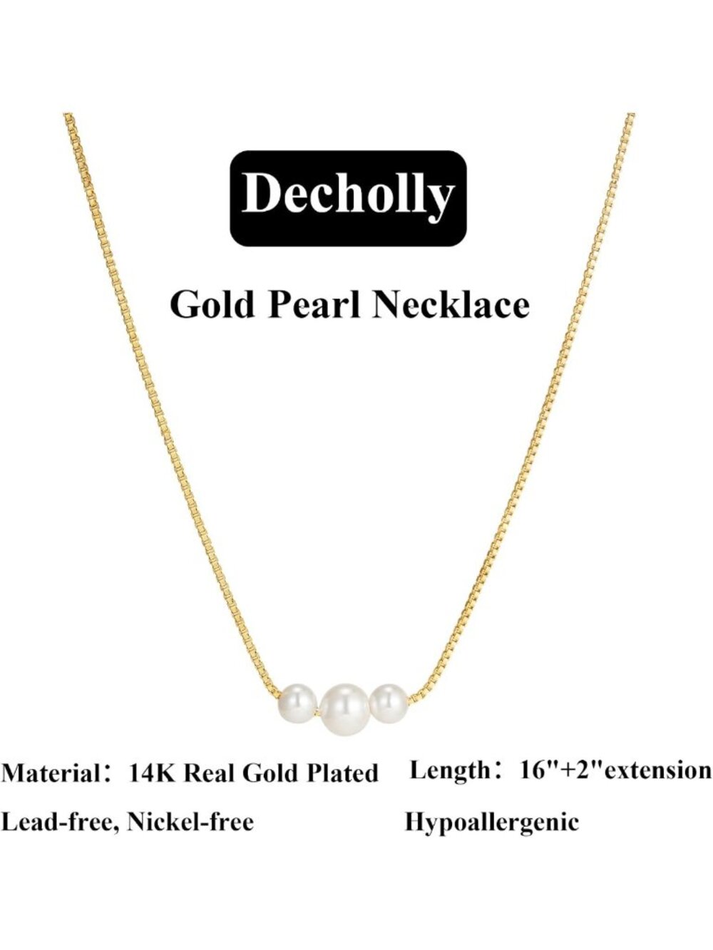 Trendy Gold Pearl Necklace for Women - Elegant Wedding & Bridesmaid Jewelry Gift - Picture 6 of 7